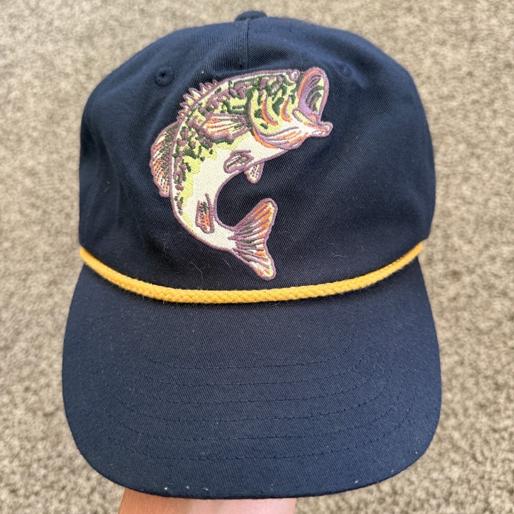 Duluth Trading Company Dark Blue Navy Cap Fish Bass Fishing Dad Fit M/L